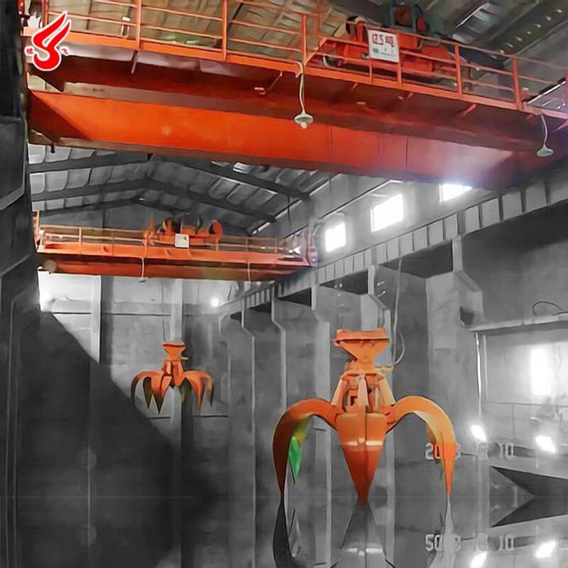 Warehouse Mechanical Type Grab Bucket Overhead Crane