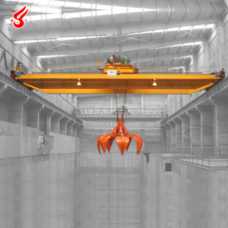 Warehouse Mechanical Type Grab Bucket Overhead Crane