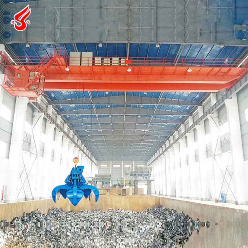 Warehouse Mechanical Type Grab Bucket Overhead Crane