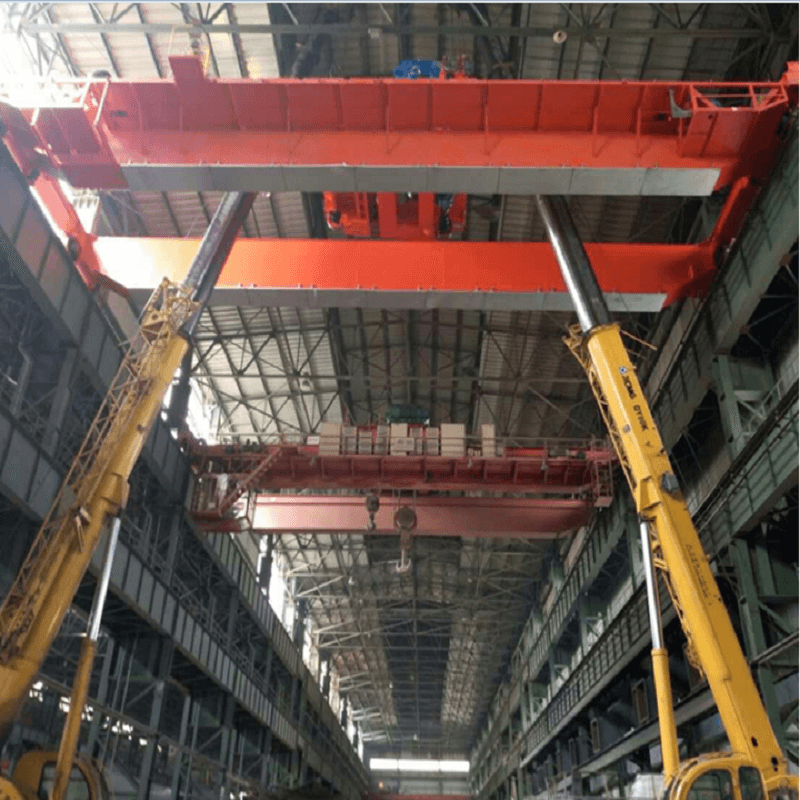 25T Double beam trolley frame traveling overhead crane