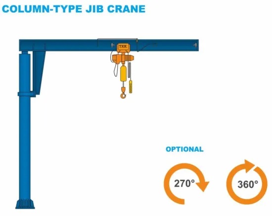 270 Degree Rotation Workshop Use 5 Ton Cantilever Jib Crane