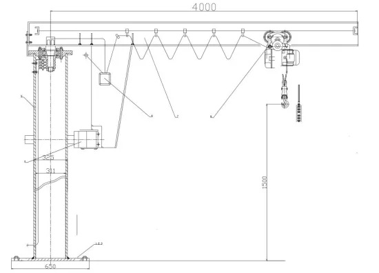 270 Degree Rotation Workshop Use 5 Ton Cantilever Jib Crane