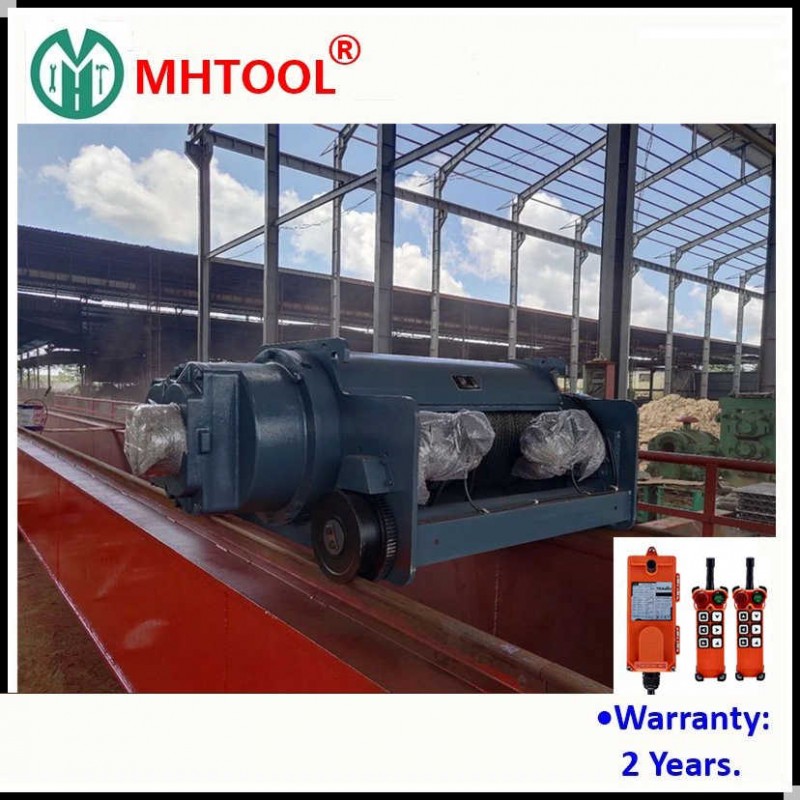 20ton Electric Wire Rope Hoist Double Girder Rail Crane Trolley Manufacturer