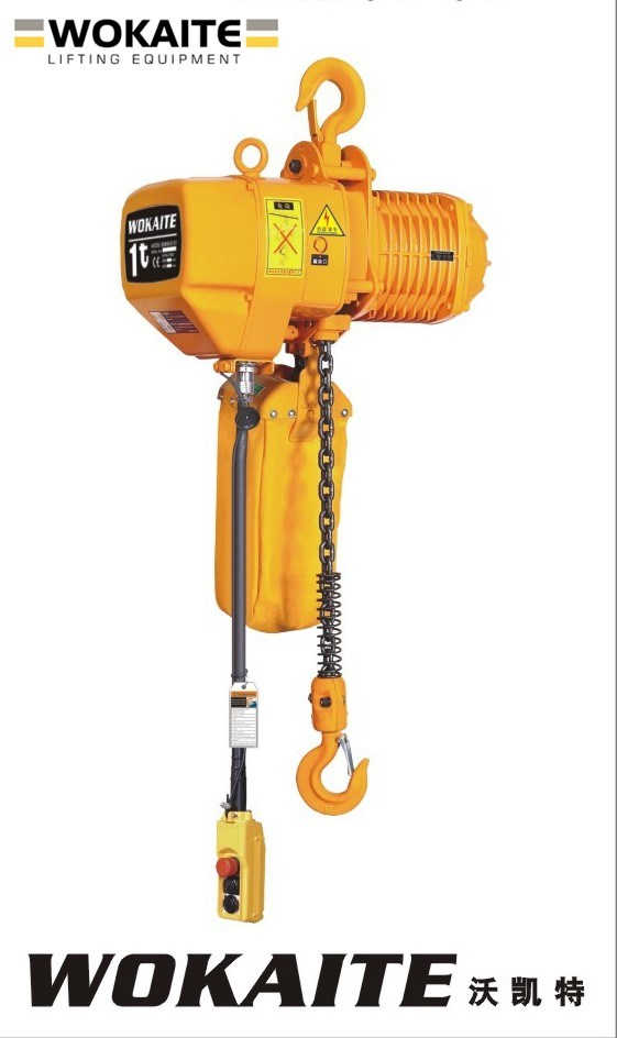 Single Phase 220V, 380V Electric Chain Hoist 1 Ton Crane Hoist with Hook