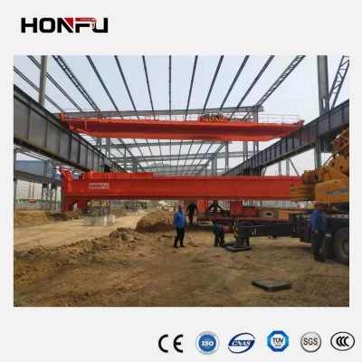 Double Girder Overhead Bridge Crane for Workshop with Low Headroom Hoist