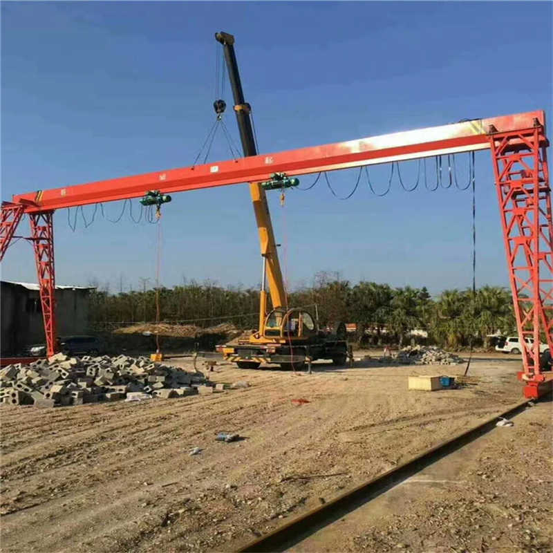 Europe Style 4 Wheel Single Girder Gantry Crane with Hoist