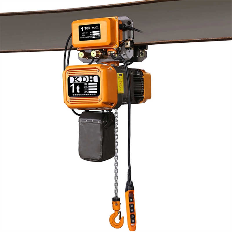 1ton Movable Motor Hoist Construction Hoist with Manual Trolley