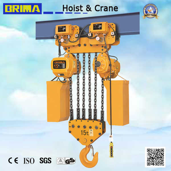 15t Low Headroom Electric Chain Hoist with Trolley