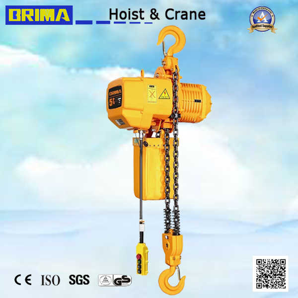 5ton Electric Chain Hoist with Hook Suspension (Single Speed)