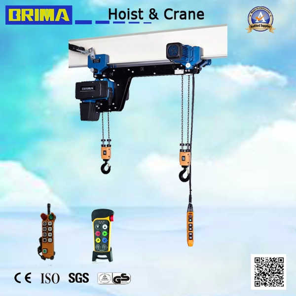 250kg Low Headroom European Electric Chain Hoist with Monorail Trolley