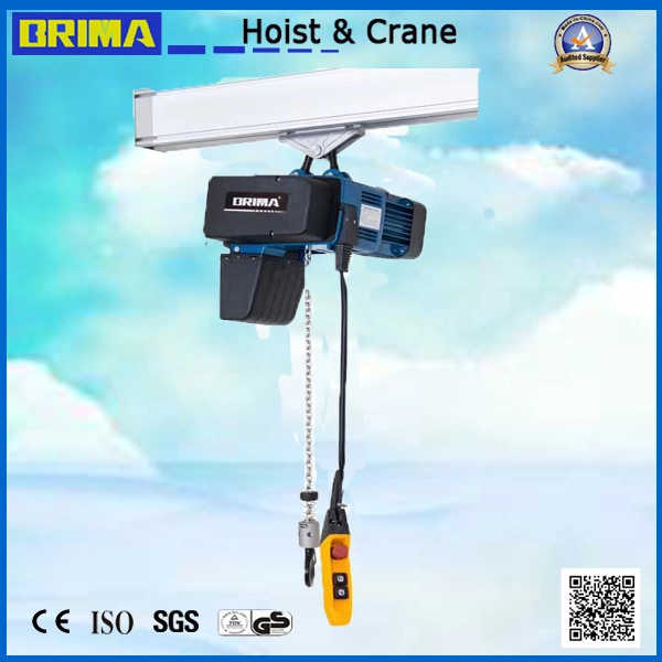 250kg Low Headroom European Electric Chain Hoist with Monorail Trolley