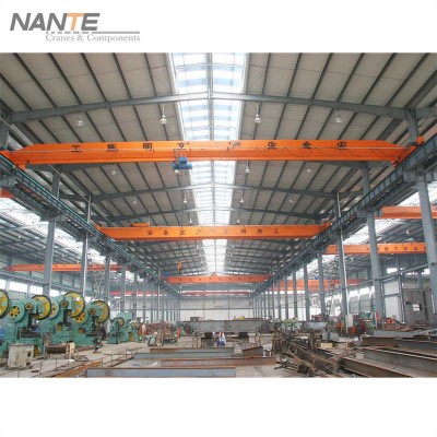 15t-13m/9m Single Girder Overhead Crane in Industrial Workshop