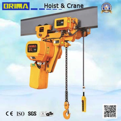 5t 2 Falls Single Speed Low Headroom Electric Chain Hoist Overhead Crane