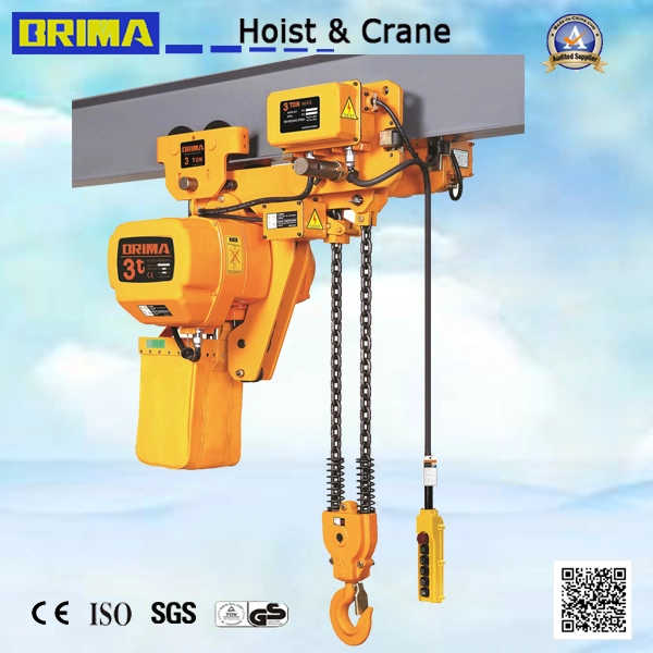 5t 2 Falls Single Speed Low Headroom Electric Chain Hoist Overhead Crane