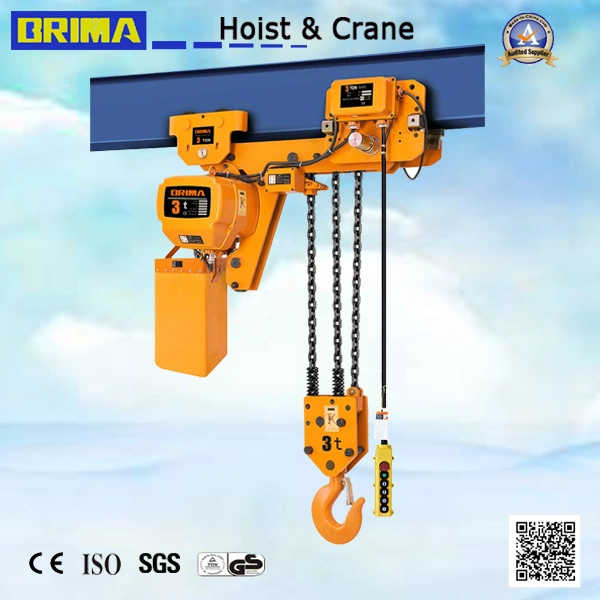 5t 2 Falls Single Speed Low Headroom Electric Chain Hoist Overhead Crane