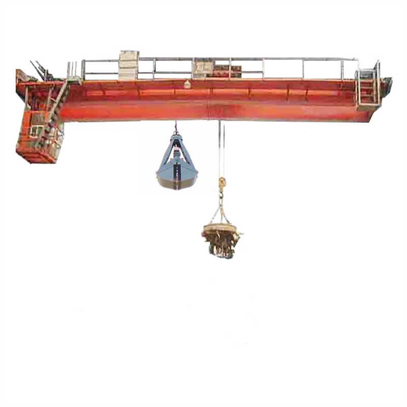 Double Beam Grab Bucket Electromagnetic Rail Mobile Bridge Crane