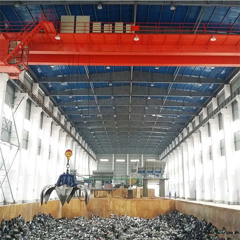 Double Beam Grab Bucket Electromagnetic Rail Mobile Bridge Crane