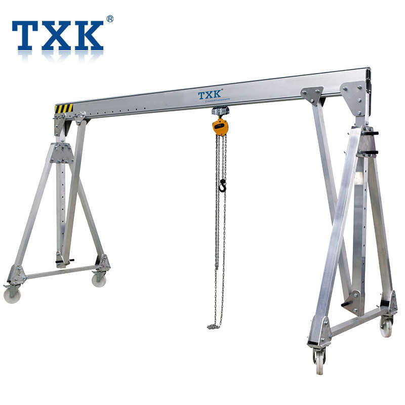 Single Beam Aluminium Hand Gantry Crane with Manual Chain Hoist