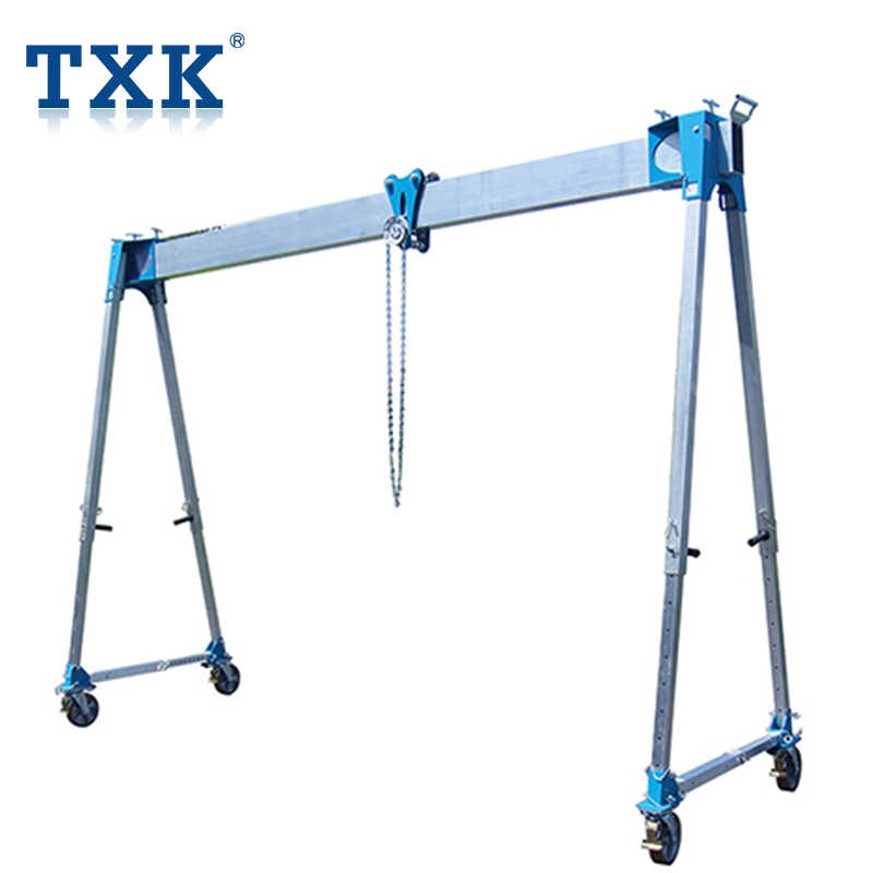 Single Beam Aluminium Hand Gantry Crane with Manual Chain Hoist