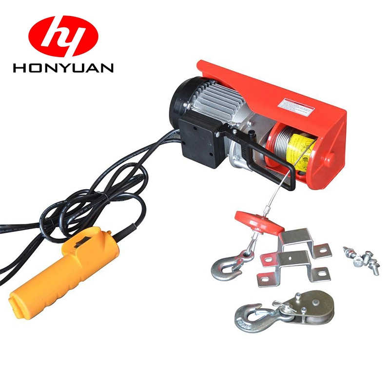 990kg 220V Mini Electric Wire Hoist Block with Hook, Lifting Height 12m