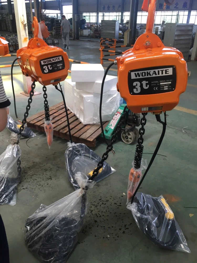 380V 1ton Single/Dual Speed Electric Chain Hoist with Trolley Lifting