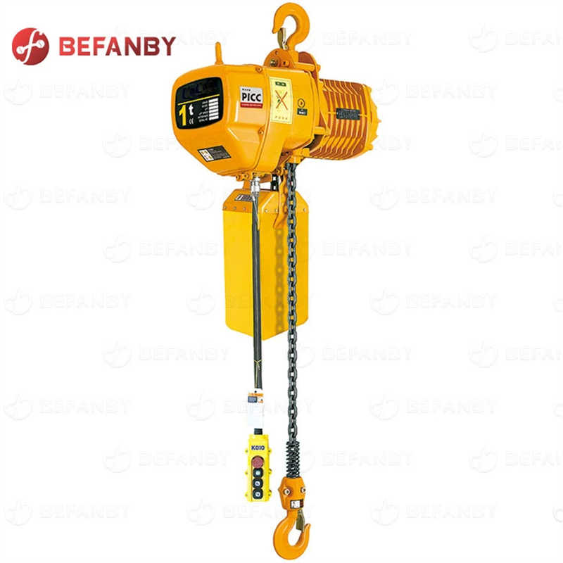 Durable Port Metal Plate Hook Type Electric Chain Hoist 5 Ton