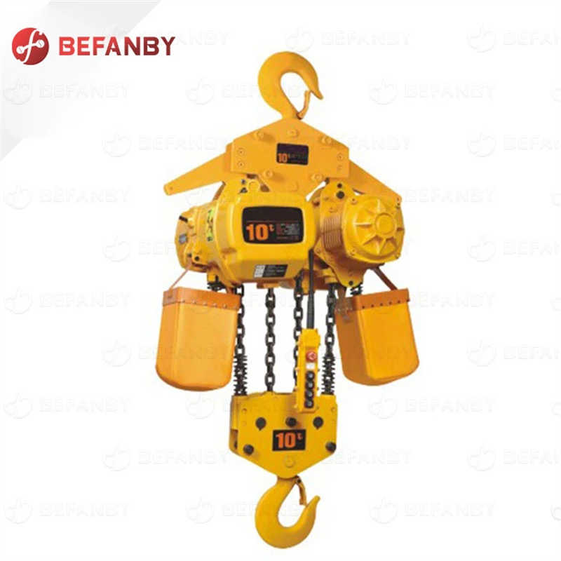 Durable Port Metal Plate Hook Type Electric Chain Hoist 5 Ton