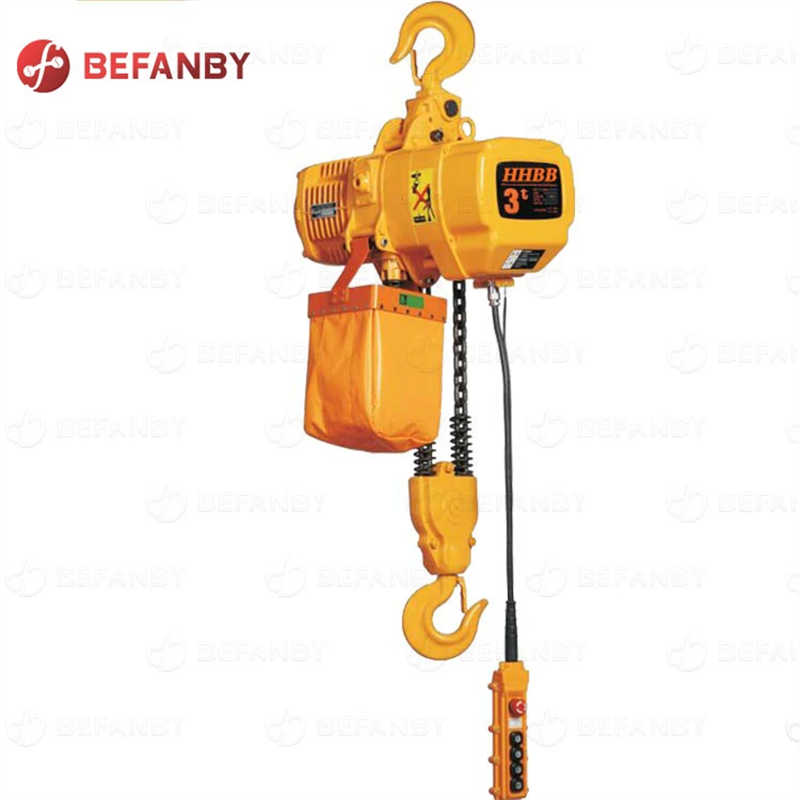 Durable Port Metal Plate Hook Type Electric Chain Hoist 5 Ton