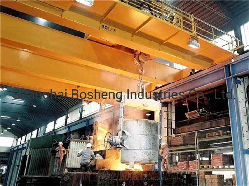 30 Ton 50 Ton Double Beam Foundry Overhead Casting Crane with Hook