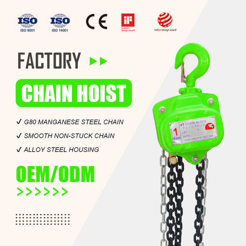 Lifting Equipment Hand Tool 0.5t 1t 1.5t 2t 3t Customizable Vt Chain Hoist G80