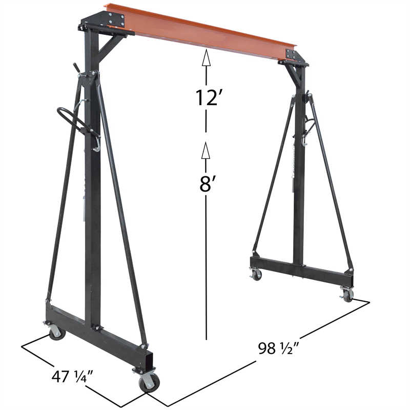 1 Ton 2 Ton a Frame Steel Movable Mobile Lifting Gantry Crane