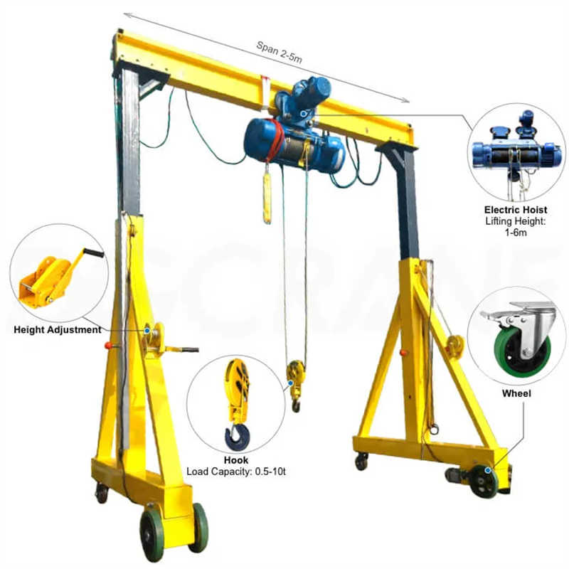 Heavy Duty Steel Small Portable Gantry Crane