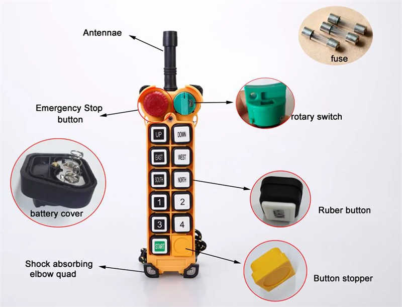 F24-10s AC 220V Single Speed Crane Radio Remote Controller sale to Peru