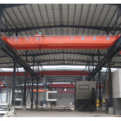 Lh Double Girder Overhead Bridge Crane with Hoist Trolley sale Poland