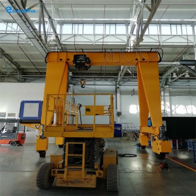 Remote Control Portable Rubber Tyre 10 Ton Single Girder Mobile Gantry Crane