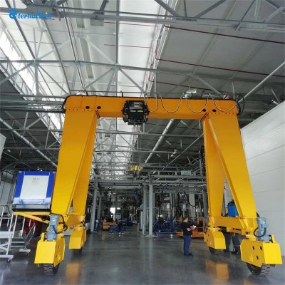 Remote Control Portable Rubber Tyre 10 Ton Single Girder Mobile Gantry Crane