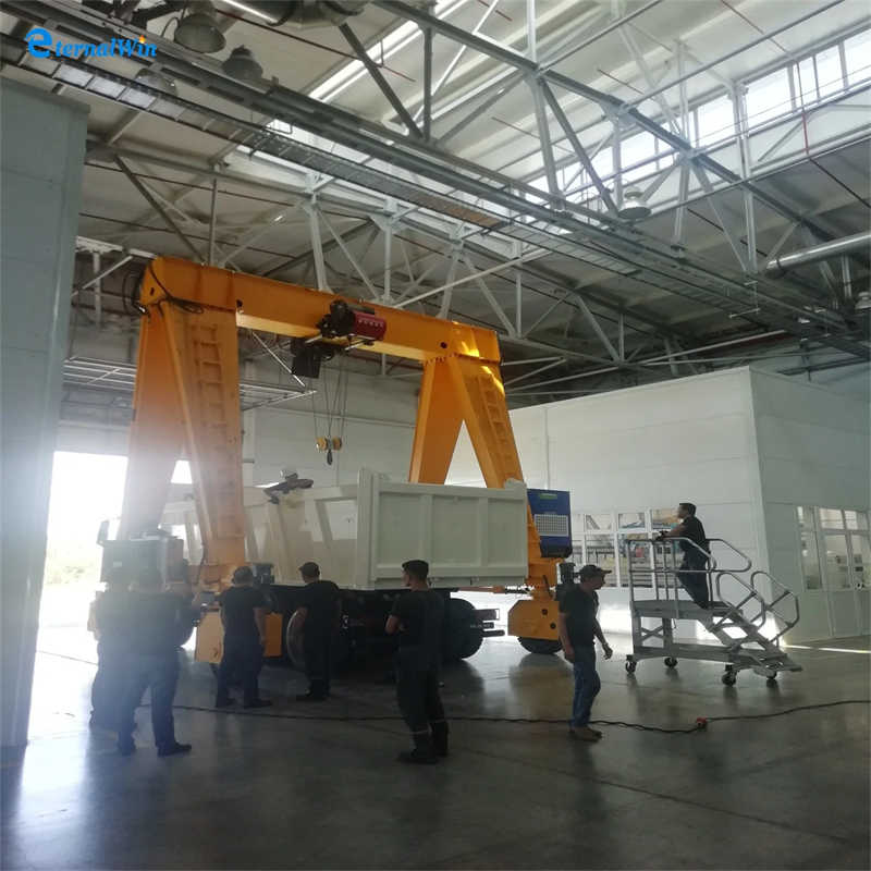 Remote Control Portable Rubber Tyre 10 Ton Single Girder Mobile Gantry Crane