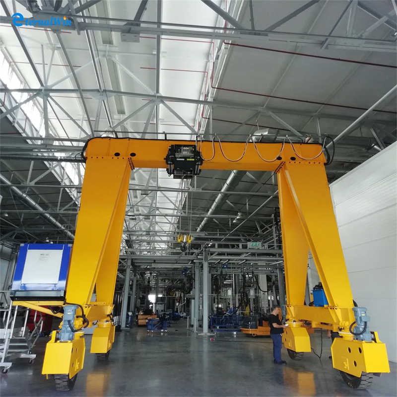 Remote Control Portable Rubber Tyre 10 Ton Single Girder Mobile Gantry Crane