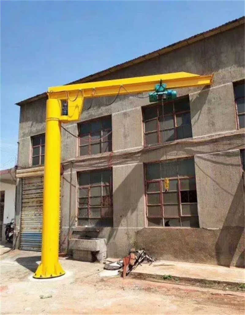 Portable Jib Crane Floor Mounted Electric Hoist Jib Crane sale to Laos