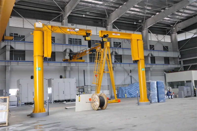 Portable Jib Crane Floor Mounted Electric Hoist Jib Crane sale to Laos