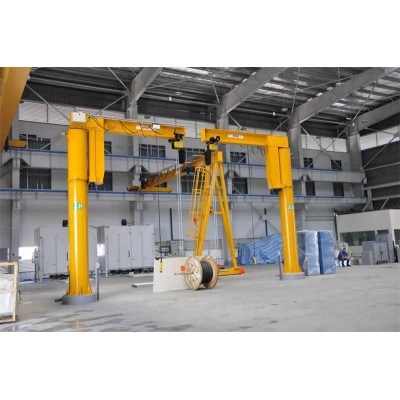 Portable Jib Crane Floor Mounted Electric Hoist Jib Crane sale to Laos