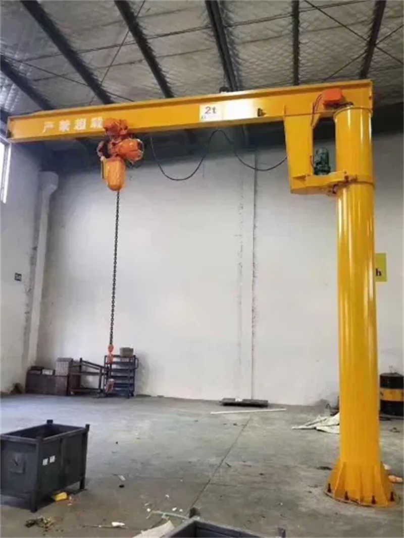 Portable Jib Crane Floor Mounted Electric Hoist Jib Crane sale to Laos