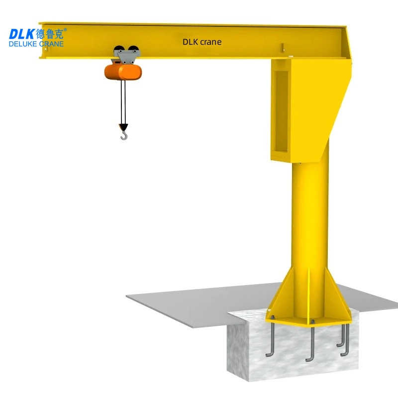 Dlk Hot Selling 0.5-5ton Free Standing Work Station Jib Cranes Manufacturer