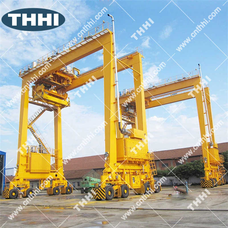 Rubber Tyre Moving Gantry Crane in Double Girder for sale to Libya