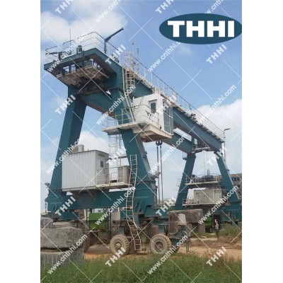 Rubber Tyre Moving Gantry Crane in Double Girder for sale to Libya