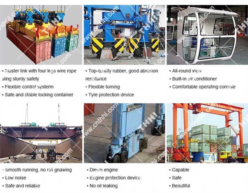 Rubber Tyre Moving Gantry Crane in Double Girder for sale to Libya