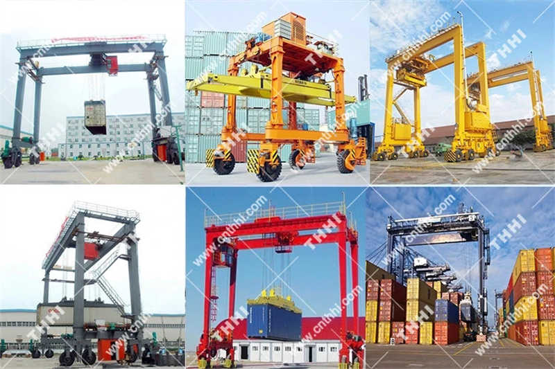 Rubber Tyre Moving Gantry Crane in Double Girder for sale to Libya