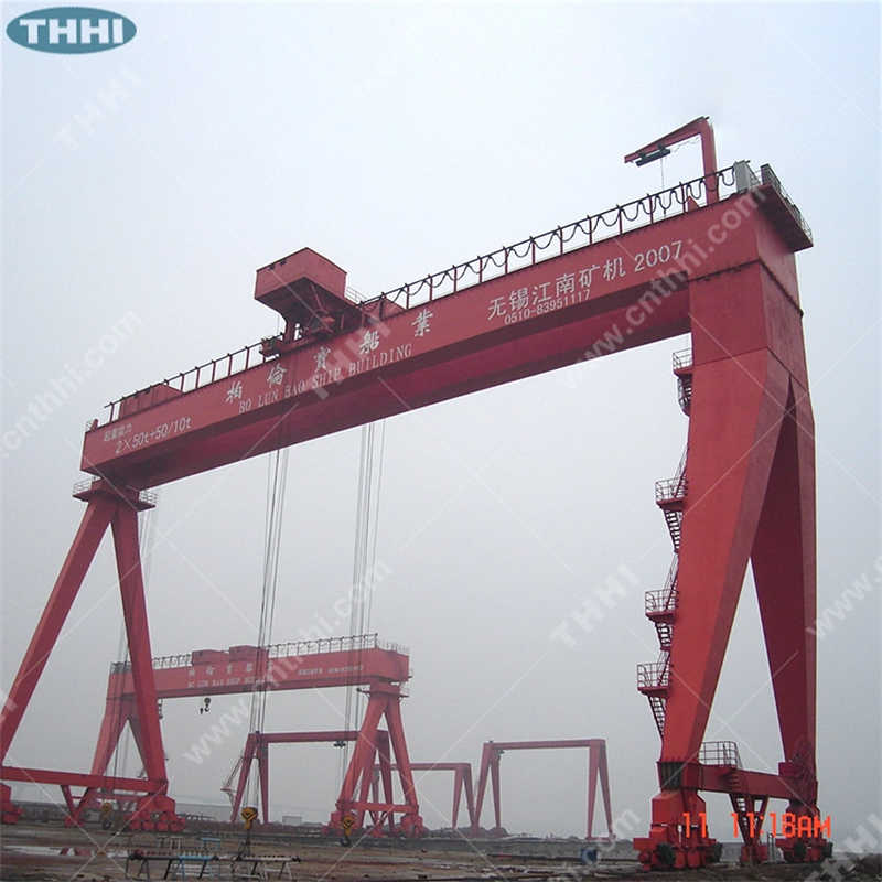 Thhi 100t Shipbuilding Gantry Crane with Light Structure sale to Egypt