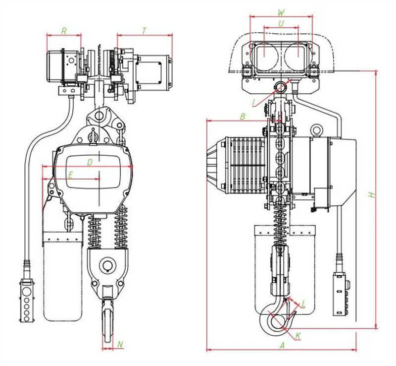 Low Clearance 380V Electric Chain Hoist with Electric Trolley Price Sri Lanka