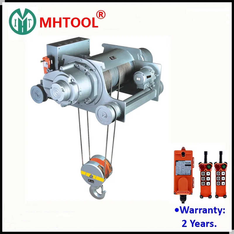 Mhtool 3t Double Brakes Electric Wire Rope Hoist with Double Rail Trolley